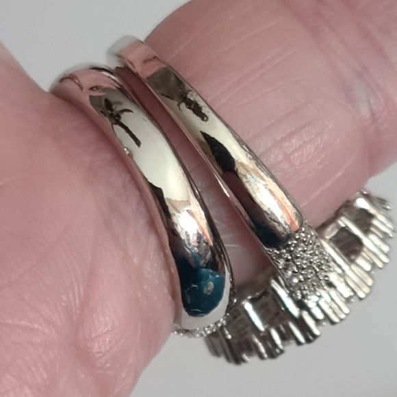 925 Stunning CZ Ring And Band Pave Wedding Engagement Sz 5 6 7 New SPARKLY - Picture 9 of 17